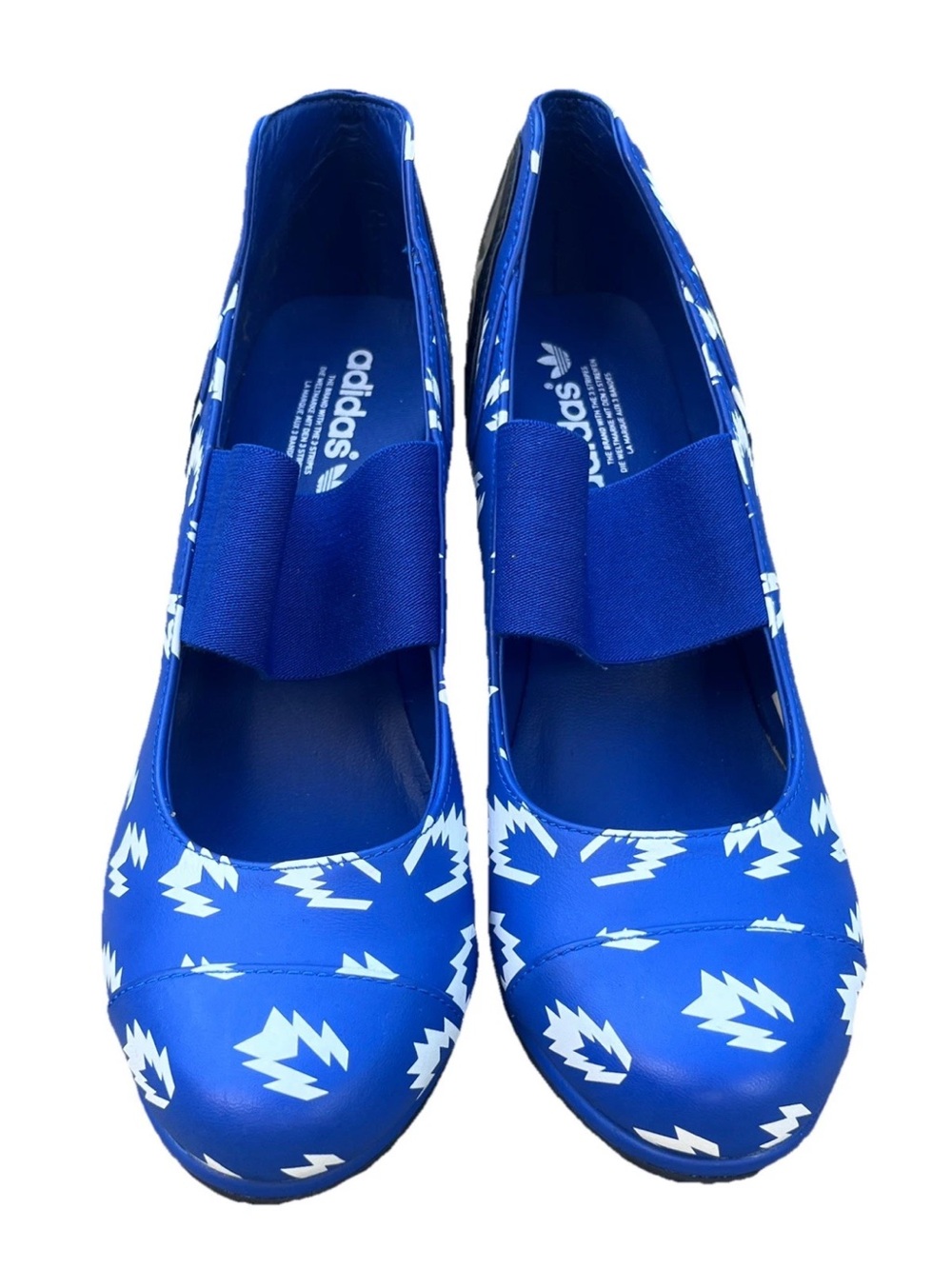 Jeremy Scott Adidas Lightening Bolt Blue Torsion Mary Jane Pumps 8- EUC!